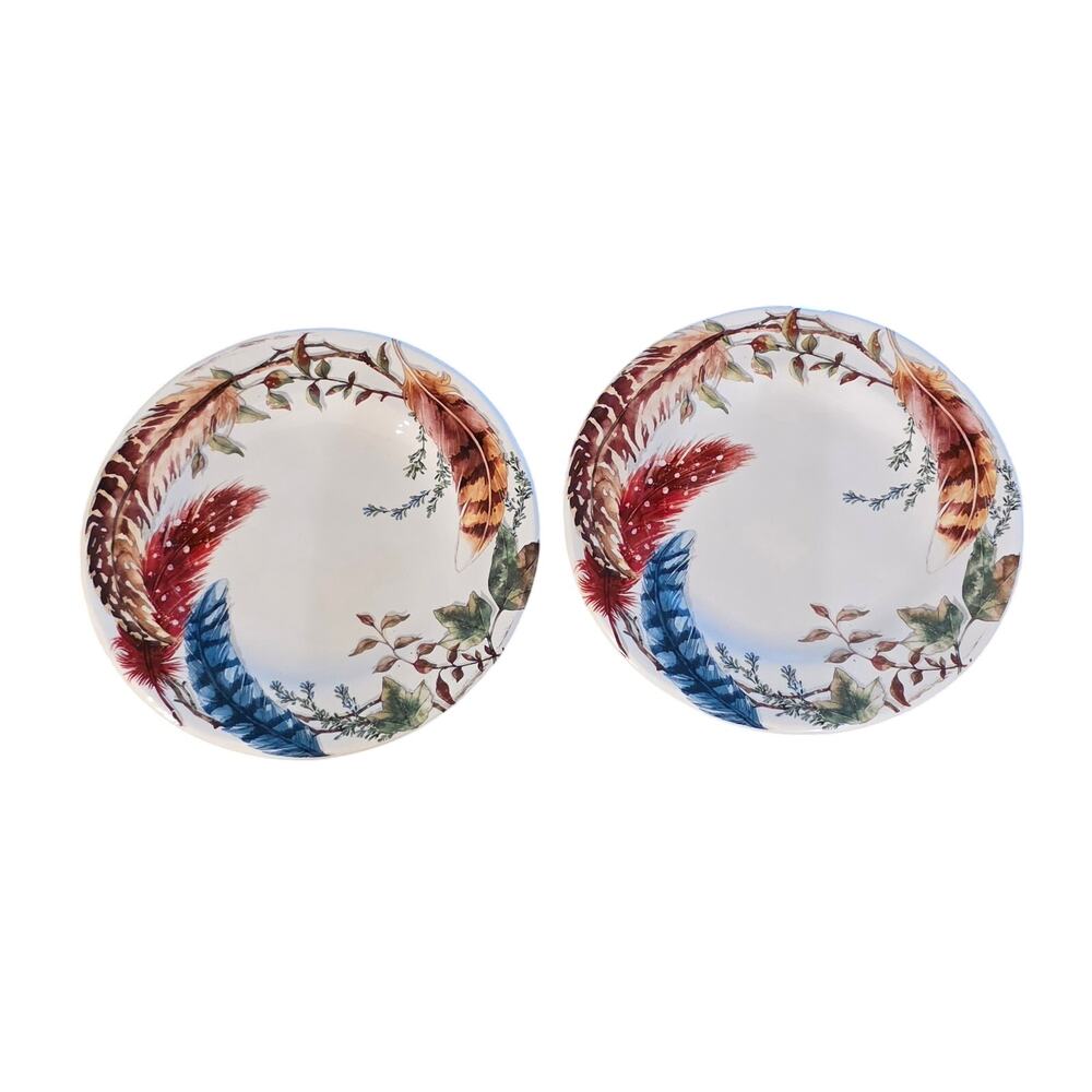 Pier 1 Feather Branch Salad plates set of 2 Discontinued NWT